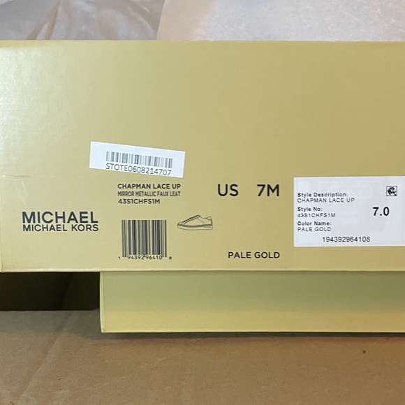NWT Michael Kors pale metallic gold snakeskin heel lace up platform sneakers! - Picture 13 of 15